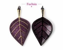 Gold Filled CZ Leaf Pendant Charm, Pave Crystal Leaf Connector, Enamel Color Leaf Jewelry Finding for Necklace Bracelet DIY, CP210