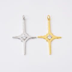 18K Gold Filled Dainty North Star Charms, Tiny Cubic Zirconia Charm for Necklace Earring Bracelet Jewelry Making Supply Celestial Jewelry, CP2110