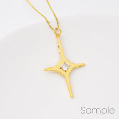18K Gold Filled Dainty North Star Charms, Tiny Cubic Zirconia Charm for Necklace Earring Bracelet Jewelry Making Supply Celestial Jewelry, CP2110