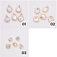 18K Gold Filled Electroplated Natural Baroque Pearl Charm, Natural Pearl Drop Pendant for Necklace Bracelet Jewelry Making Supply, CP2148