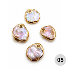 18K Gold Filled Electroplated Natural Baroque Pearl Charm, Natural Pearl Drop Pendant for Necklace Bracelet Jewelry Making Supply, CP2148
