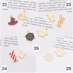 18K Gold Filled Dainty Enamel Holloween Charm Pendants, All Saints’ Day Pendants for DIY Crafting Jewelry Making Accessories Supplies Handmade, CP2150