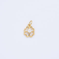 18K Gold Filled Clover Leaf Charm, Hollow Luck Heart Leaf Pendant, DIY Personalized Jewelry Making Accessories, CP2162