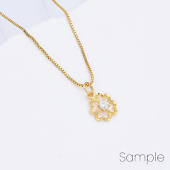 18K Gold Filled Clover Leaf Charm, Hollow Luck Heart Leaf Pendant, DIY Personalized Jewelry Making Accessories, CP2162