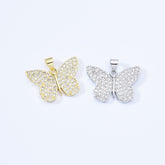18K Gold Filled Dainty Elegant Butterfly Charm, Butterfly Pendant Cubic Zircornia Micro Pave for Necklace Bracelet Earrings Jewelry Making Supply, CP2173