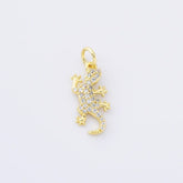 18K Gold Filled Dainty Gecko Charm, Lizard Pendant, Reptile Animal Charm for Necklace Bracelet Earring Jewelry Making Supply, 20x8mm, CP2174