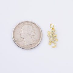18K Gold Filled Dainty Gecko Charm, Lizard Pendant, Reptile Animal Charm for Necklace Bracelet Earring Jewelry Making Supply, 20x8mm, CP2174