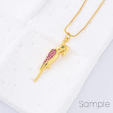 18K Gold Filled Macaw Parrot Charm, Micro Pave Fuchsia CZ Cockatoo Bird Pendant, DIY Fashion Jewelry Craft Supply for Necklace Bracelet, CP2175