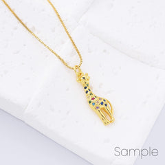 18K Gold Filled Dainty Giraffe Charm, Giraffe Pendant CZ Micro Pave, Wild Animals Charm for Necklace Bracelet Jewelry Making Supply, CP2176