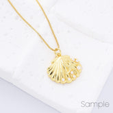 18K Gold Filled Dainty Clam Pearl Shell Charm, Seashell Pendant for Bracelet Earring Necklace Component, Summer Beach Charm, 23x21mm, CP2177