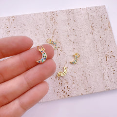 18K Gold Filled Dainty Crescent Moon Charm, Moon Pendant, Celestial Gold Jewelry for Necklace Bracelet Earring Jewelry Making Supply, CP2182