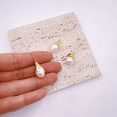 18K Gold Filled Dainty Freshwater Pearl Teardrop Charm, Teardrop Pearl Pendant for Necklaces Bracelet Earring DIY Jewelry Making Supply, CP2183