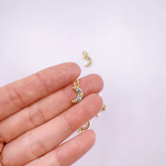 18K Gold Filled Dainty Crescent Moon Charm, Moon Pendant, Celestial Gold Jewelry for Necklace Bracelet Earring Jewelry Making Supply, CP2182