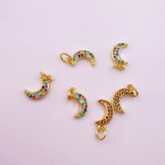 18K Gold Filled Dainty Crescent Moon Charm, Moon Pendant, Celestial Gold Jewelry for Necklace Bracelet Earring Jewelry Making Supply, CP2182