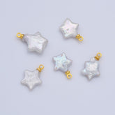 18K Gold Filled Dainty Star Pearls Charm, Natural White Baroque Freshwater Pearls for Necklace Bracelet Earring Beach Jewelry Making, CP2188