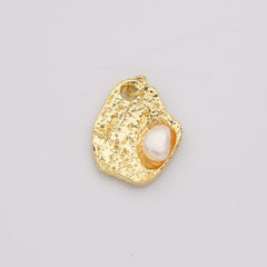 18K Gold Filled Oyster Pearl Charm, Freshwater Pearl Pendant, Ocean Charm, DIY Fashion Jewelry, CP2196
