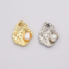 18K Gold Filled Oyster Pearl Charm, Freshwater Pearl Pendant, Ocean Charm, DIY Fashion Jewelry, CP2196
