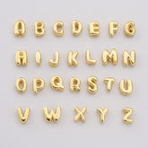 18K Gold Filled Gold Filled Alphabet Balloon Initial Charm, Dainty Puffy Letter Charm Necklace Bubble Font Style Necklace Bracelet, CP2197