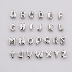 18K Gold Filled Gold Filled Alphabet Balloon Initial Charm, Dainty Puffy Letter Charm Necklace Bubble Font Style Necklace Bracelet, CP2197