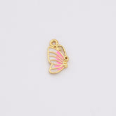 18K Gold Filled Dainty Colorful Enamel Butterfly Charm, Monarch Butterfly Pendant for Necklace Bracelets Earring Jewelry Making Supply, CP2200