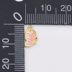 18K Gold Filled Dainty Colorful Enamel Butterfly Charm, Monarch Butterfly Pendant for Necklace Bracelets Earring Jewelry Making Supply, CP2200