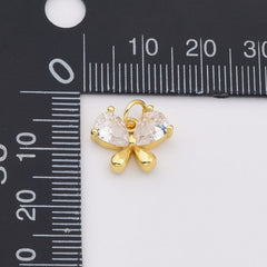 18K Gold Filled Dainty Butterfly Charm, Monarch Butterfly Pendant CZ Micro Pave for Necklace Bracelets Earring Jewelry Making Supply, CP2201