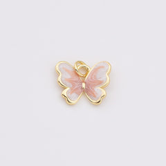18K Gold Filled Dainty Colorful Enamel Butterfly Charm, Monarch Butterfly Pendant for Necklace Bracelets Earring Jewelry Making Supply, CP2203