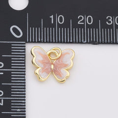 18K Gold Filled Dainty Colorful Enamel Butterfly Charm, Monarch Butterfly Pendant for Necklace Bracelets Earring Jewelry Making Supply, CP2203