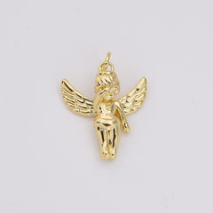 18K Gold Filled Weeping Baby Cherub Angel Charm, Angel Pendant, Valentine Love Charm for Neklace Bracelet Jewelry Making Supply, CP2207