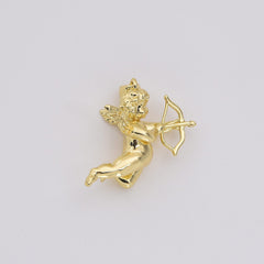 18K Gold Filled Baby Cherub Angel Charm, Cupid Angel Pendant, Valentine Love Charm for Neklace Bracelet Jewelry Making Supply, CP2208