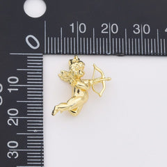 18K Gold Filled Baby Cherub Angel Charm, Cupid Angel Pendant, Valentine Love Charm for Neklace Bracelet Jewelry Making Supply, CP2208