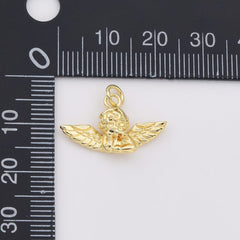 18K Gold Filled Baby Cherub Angel Charm, Cupid Angel Pendant, Valentine Love Charm for Neklace Bracelet Jewelry Making Supply, CP2209
