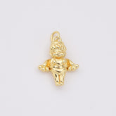 18K Gold Filled Baby Cherub Angel Charm, Cupid Angel Pendant, Valentine Love Charm for Neklace Bracelet Jewelry Making Supply, CP2210