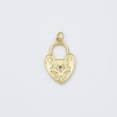Gold Filled Heart Lock Charm Pendant, Vintage Keyhole Love Charm Connector for DIY Necklace Bracelet Jewelry Making Supplies, CP2447