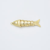 Gold Filled Fish Charm Pendant, Movable Jointed Fish Connector CZ Eye Nautical Charm for DIY Necklace Bracelet Jewelry Making, CP2448
