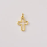 Gold Filled Open Cross Pendant Charm, Christian Jewelry, Minimalist Religious Necklace Charm, Gift for Her, Faith Jewelry, CP2459