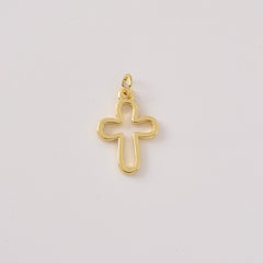 Gold Filled Open Cross Pendant Charm, Christian Jewelry, Minimalist Religious Necklace Charm, Gift for Her, Faith Jewelry, CP2459