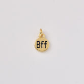 Gold Filled BFF Pendant Charm, Friendship Jewelry, Best Friend Charm for DIY Jewelry Making, Gift for BFF, Gold Friendship Necklace, CP2460