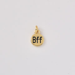 Gold Filled BFF Pendant Charm, Friendship Jewelry, Best Friend Charm for DIY Jewelry Making, Gift for BFF, Gold Friendship Necklace, CP2460