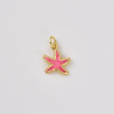 Gold Filled Pink Starfish Pendant Charm, Beach Jewelry, Ocean Inspired Charm, Gift for Beach Lovers, Gold Sea Life Charm, CP2461