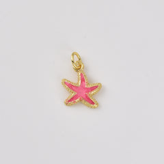 Gold Filled Pink Starfish Pendant Charm, Beach Jewelry, Ocean Inspired Charm, Gift for Beach Lovers, Gold Sea Life Charm, CP2461