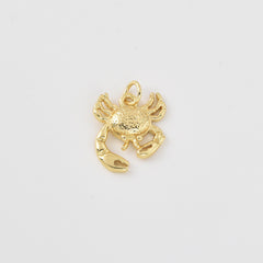 Gold Filled Crab Pendant Charm, Ocean Inspired Jewelry, Sea Life Charm for DIY Jewelry Making, Beach Lovers Gift, Gold Crab Necklace, CP2462