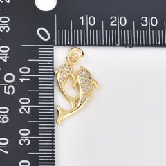 Gold Filled Dolphin Pendant Charm, Ocean Jewelry, Sea Life Pendant for DIY Jewelry Making, Gift for Ocean Lovers, Dolphin Necklace, CP2463