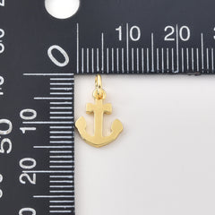 Gold Filled Anchor Pendant Charm, Nautical Jewelry, Ocean Sea Life Charm, Beach Gift, Coastal Charm, Gold Anchor Jewelry, CP2464