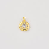 Gold Filled Round CZ Pendant Charm, Sparkling Cubic Zirconia Jewelry, Minimalist Gold Charm, Gift for Women, Everyday Necklace, CP2465