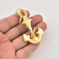 Gold Filled Anchor Pendant Charm, Nautical Minimalist Jewelry, Ocean Inspired Charm, Gift for Men & Women, Everyday Necklace, CP2467