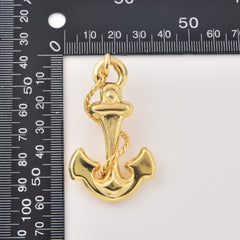Gold Filled Anchor Pendant Charm, Nautical Minimalist Jewelry, Ocean Inspired Charm, Gift for Men & Women, Everyday Necklace, CP2467