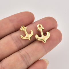 Gold Filled Small Anchor Pendant Charm, Minimalist Nautical Jewelry, Ocean Inspired Charm, Gift for Men & Women, Everyday Necklace, CP2468