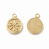 Gold Filled Compass Charm, Nautical Starburst Pendant for Necklace or Bracelet, DIY Jewelry Making Supply, Craft Gift, CP2470