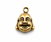 Gold Filled Buddha Head Pendant Charm, Spiritual Lucky Laughing Buddha Jewelry Pendant, Meditation Necklace Bracelet DIY Charm, CP476